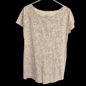 Liz Claiborne Grey Leopard Print Nightgown Sleep T-Shirt Women's Size